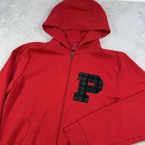 Polo Ralph Lauren Hoodie Mens Medium Red Full Zip P Blackwatch Tartan Jacket